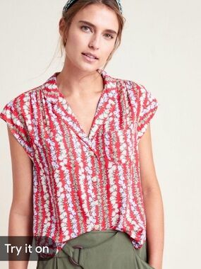 Anthropologie colloquial daisy chain blouse